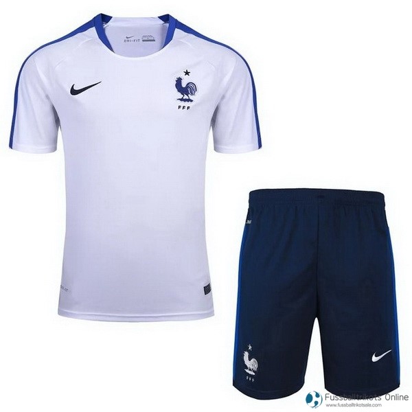 Frankreich Trainingsshirt Komplett Set 2018 Weiß Blau Fussballtrikots Günstig